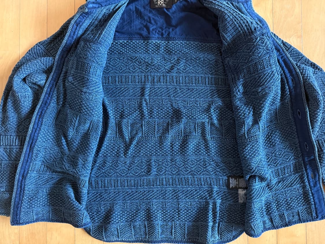 RRL 인디고 코튼/린넨 니트 오버셔츠 상품이미지3