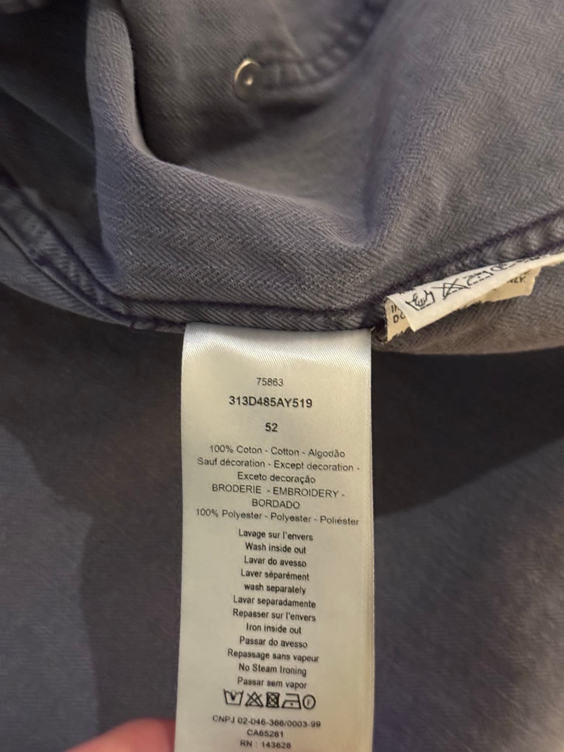 디올 Dior 블루 쉐브론 코튼 캔버스 자켓 52사이즈 상품이미지5