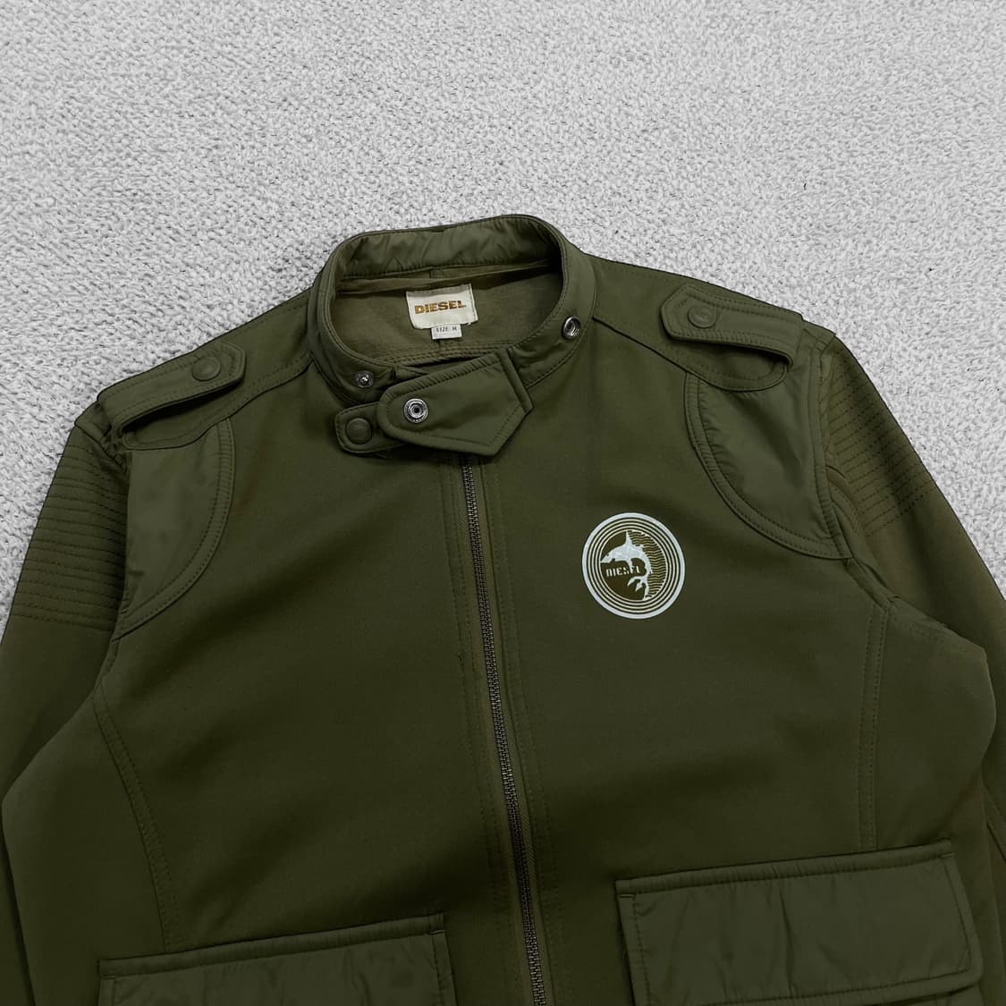 디젤 Diesel 00s 폴리 밀리터리 자켓 카키 상품이미지2