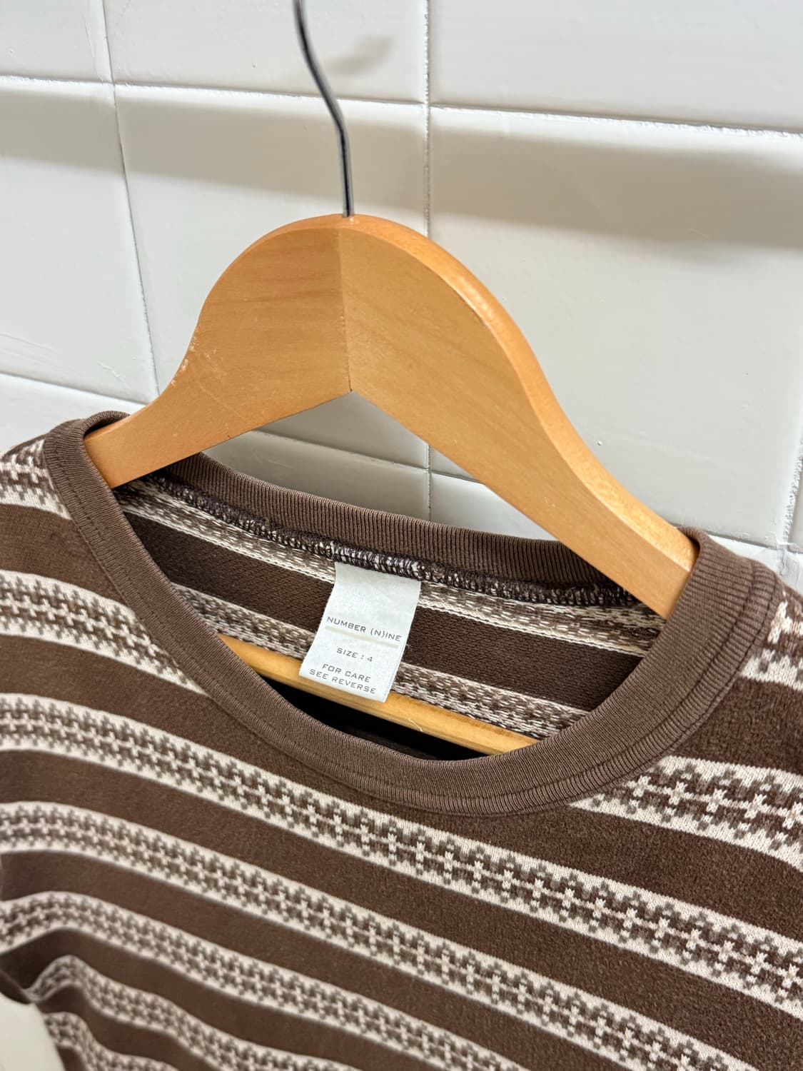 넘버나인 아카이브 자카드 니트 티셔츠 상품이미지2