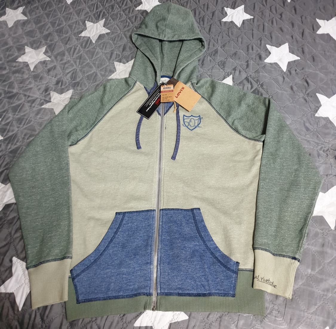 (새상품) 리바이스 올드스쿨 501 빈티지 배색 후드 집업 (L) 상품이미지1