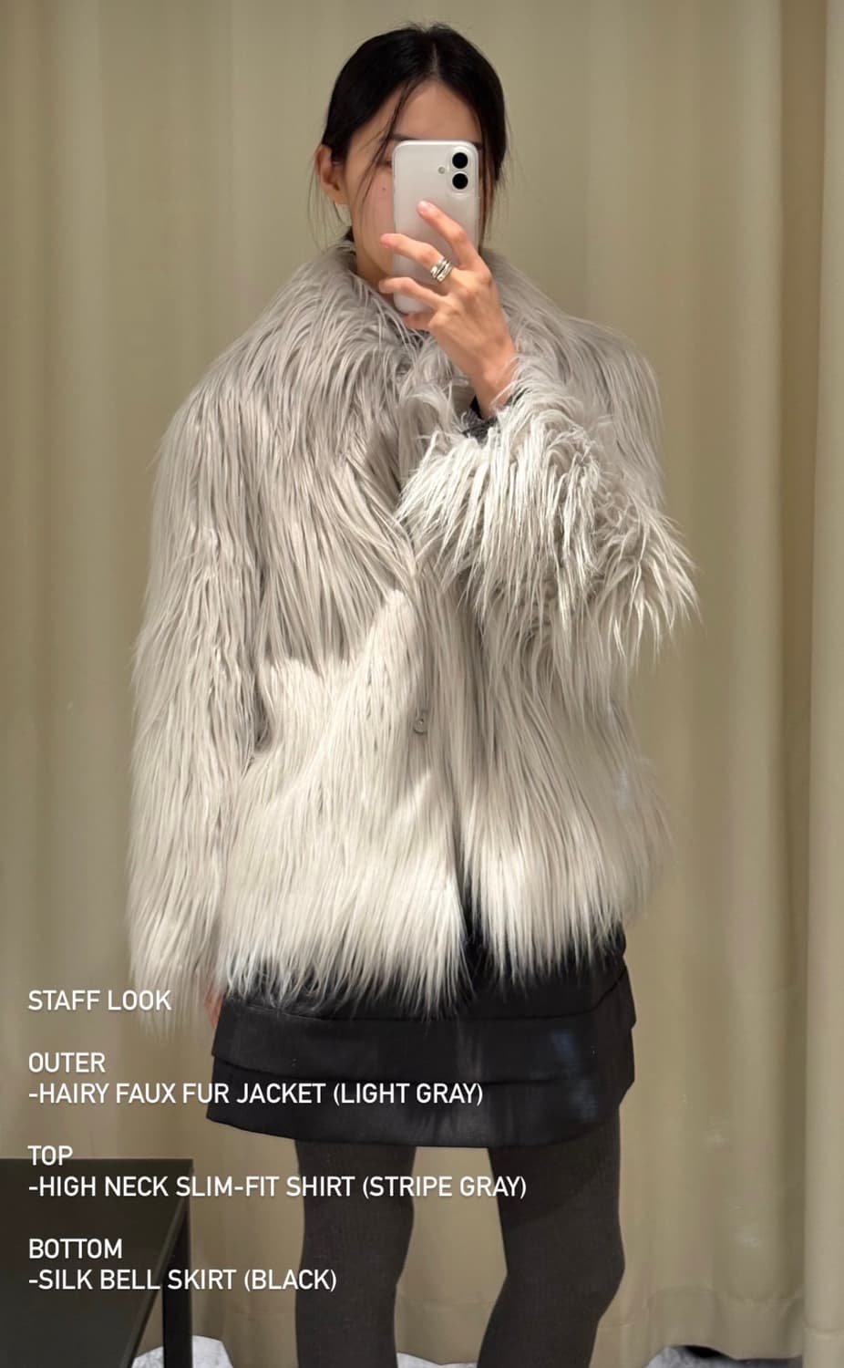 kilo 카일로 퍼자켓 닝닝 퍼자켓 롱헤어 그레이 퍼자켓  상품이미지4