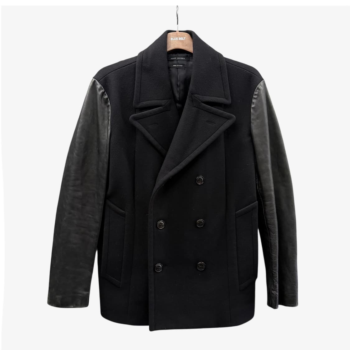 MARC JACOBS 마크제이콥스 울 피코트 레더 패널링 빅포켓 디테일 상품이미지1
