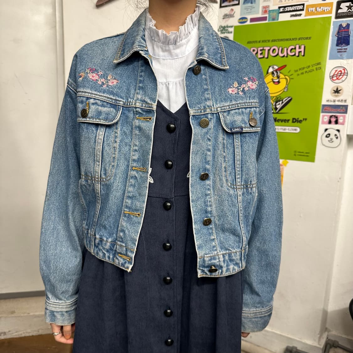 90‘s 리 플라워자수 데님자켓 상품이미지10