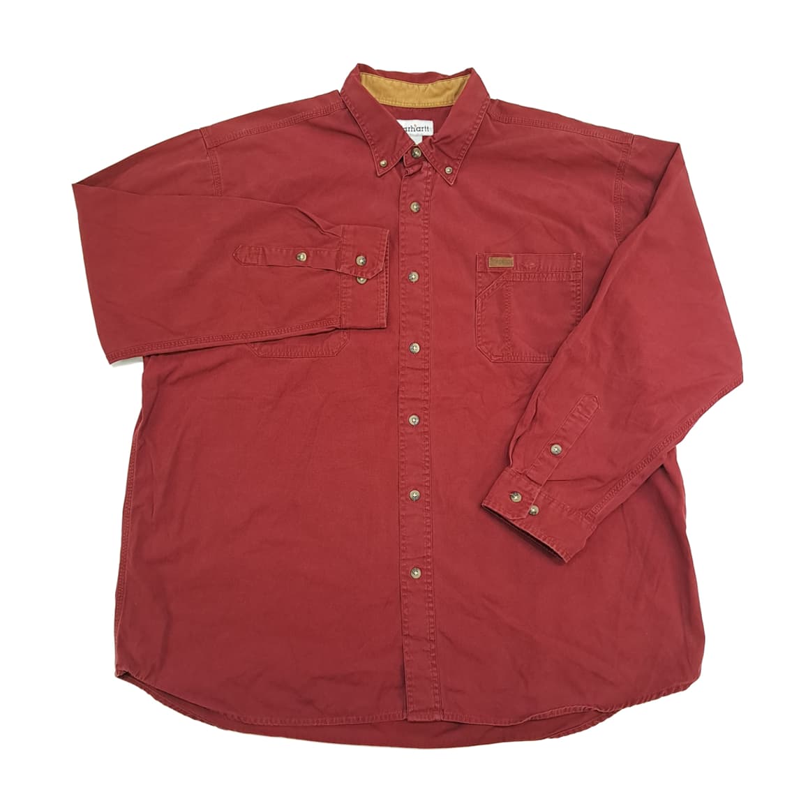 CN671 2XL 칼하트 버건디와인 긴팔 워크 셔츠 남방 상품이미지2