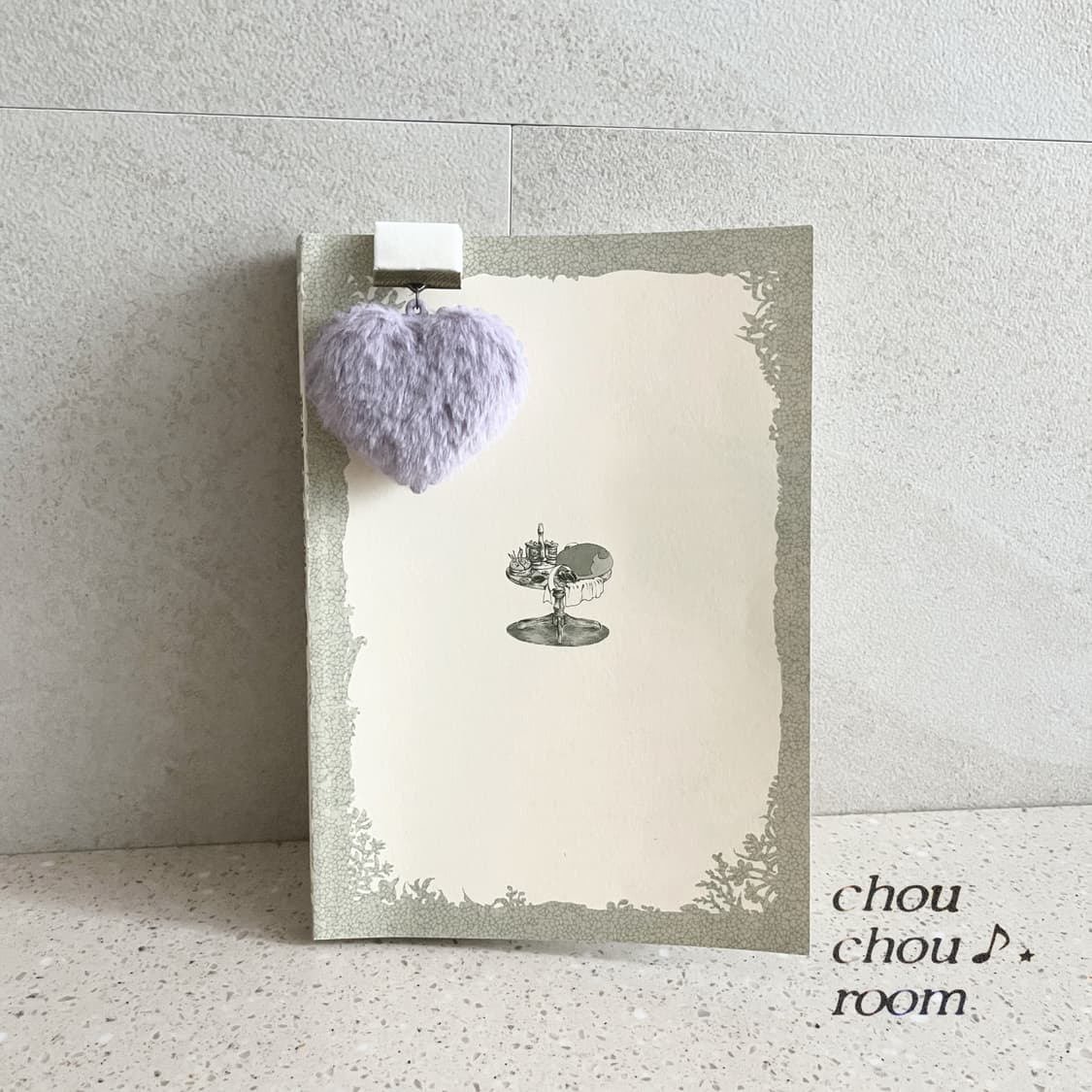 보라 솜하트 책갈피⊰purple fluffy heart⊱ bookmark 상품이미지1