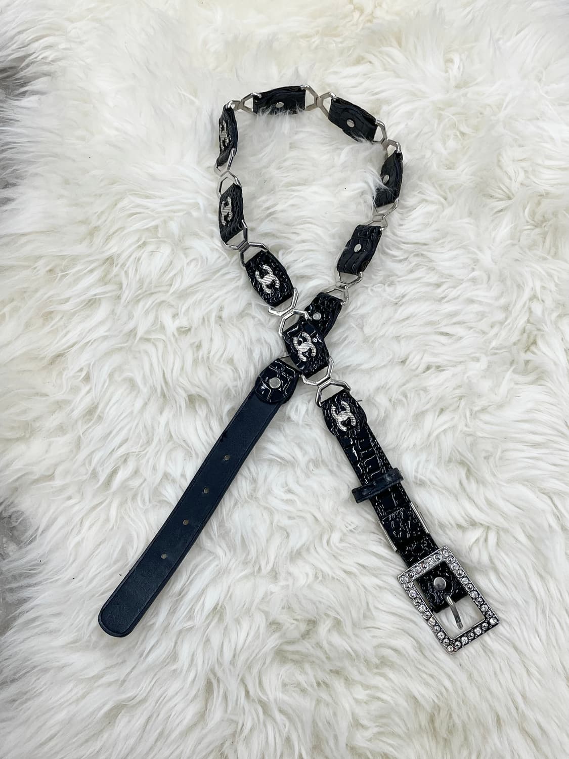 락시크 에나멜 체인 벨트 상품이미지1