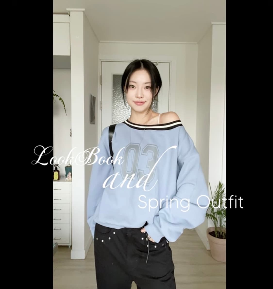 (지현서 픽) (새상품) 디망쉬 스포티 오버사이즈 스웻셔츠 (스카이블루) 상품이미지1