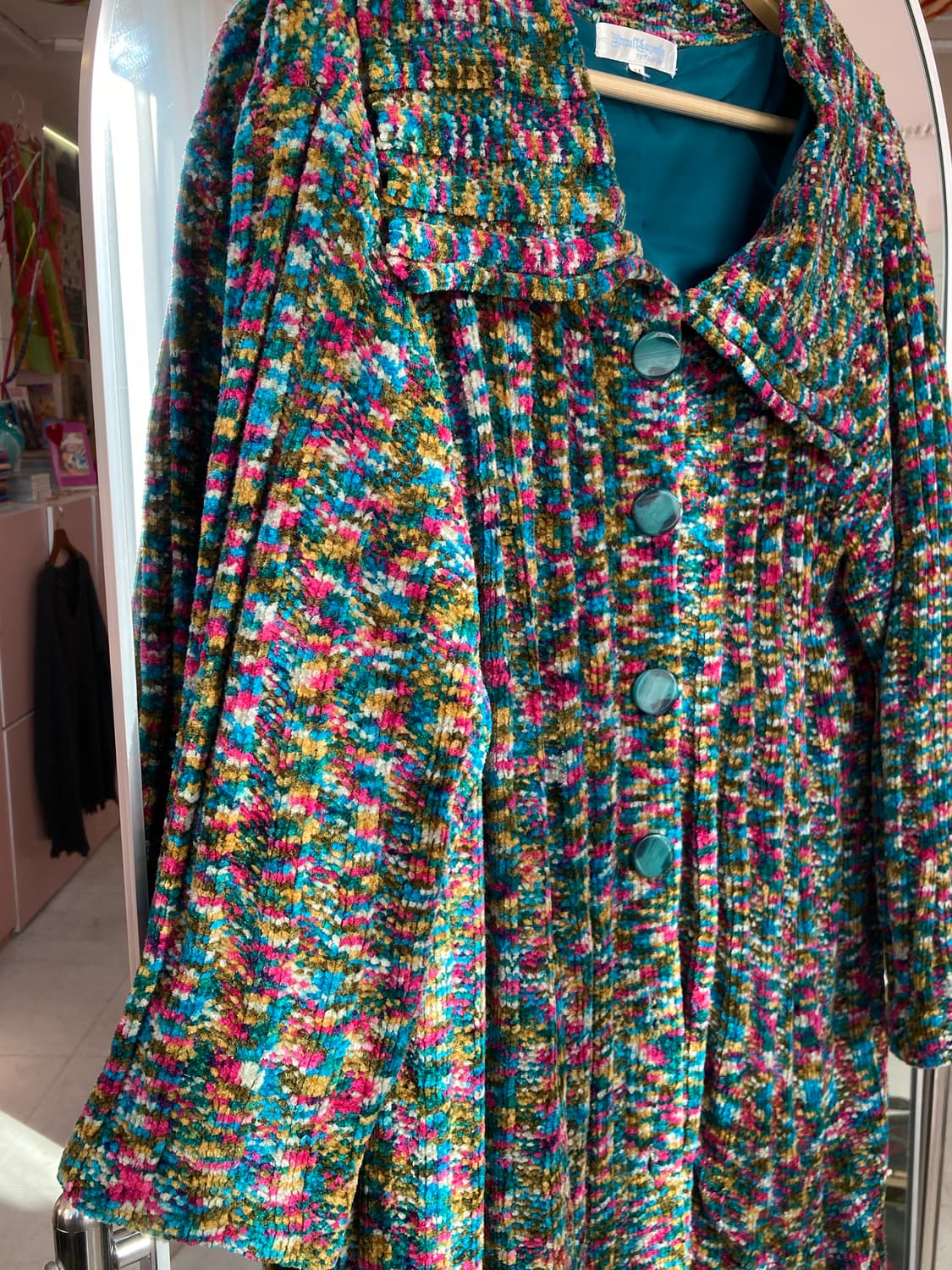 빈티지 컬러 믹스 미디 코트 상품이미지4