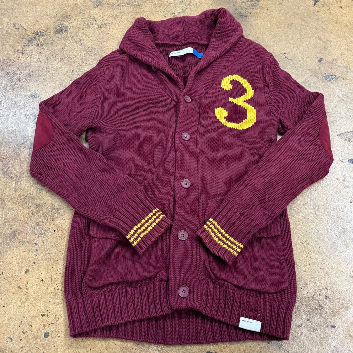 아디다스 버건디 카라 니트 가디건 90 상품이미지2