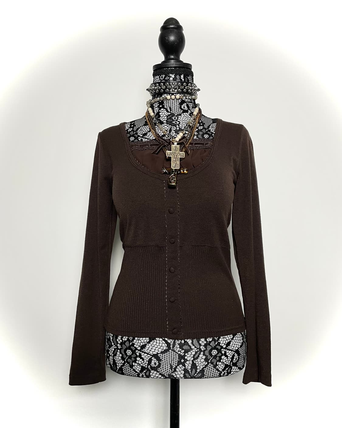 jpn 라떼 갸루 브라운 롱슬리브 상품이미지1