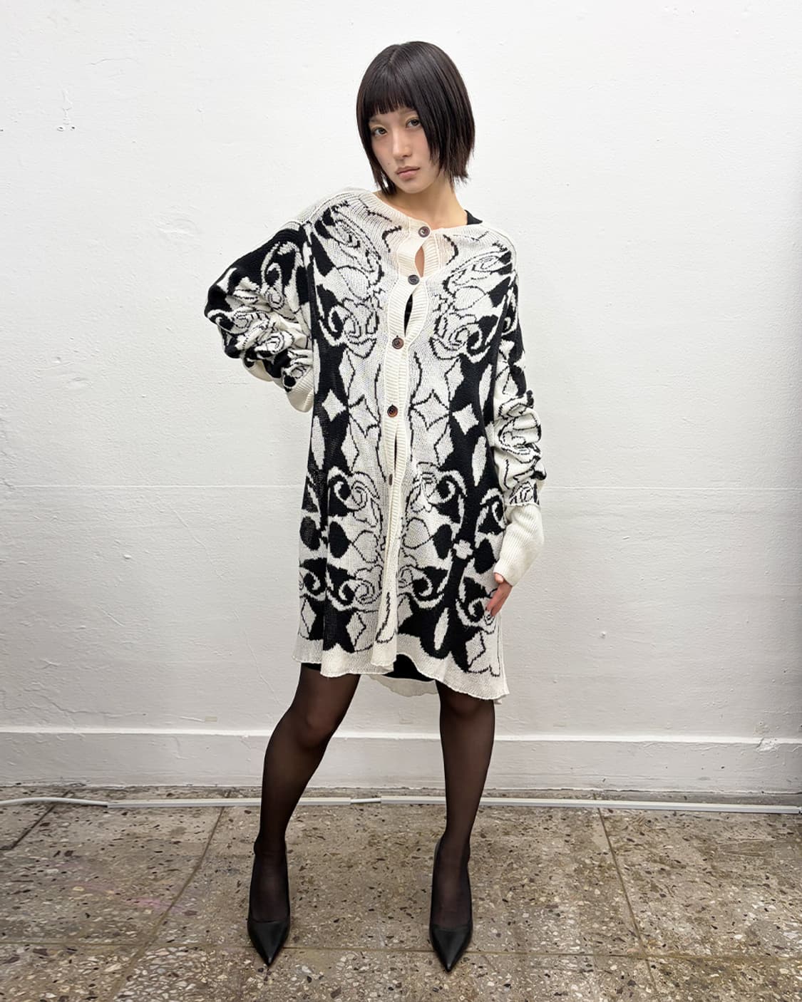 와이즈 오버사이즈 롱 가디건 상품이미지1