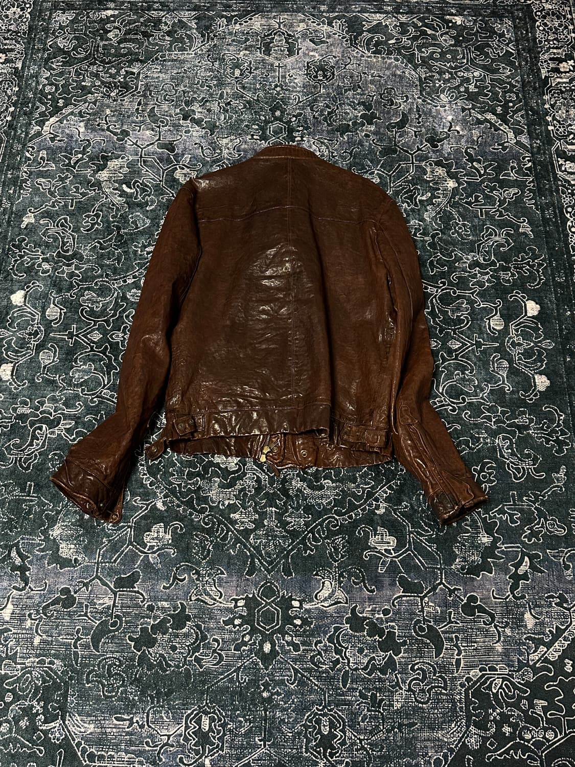 Brown lambskin Leather jacket 상품이미지3