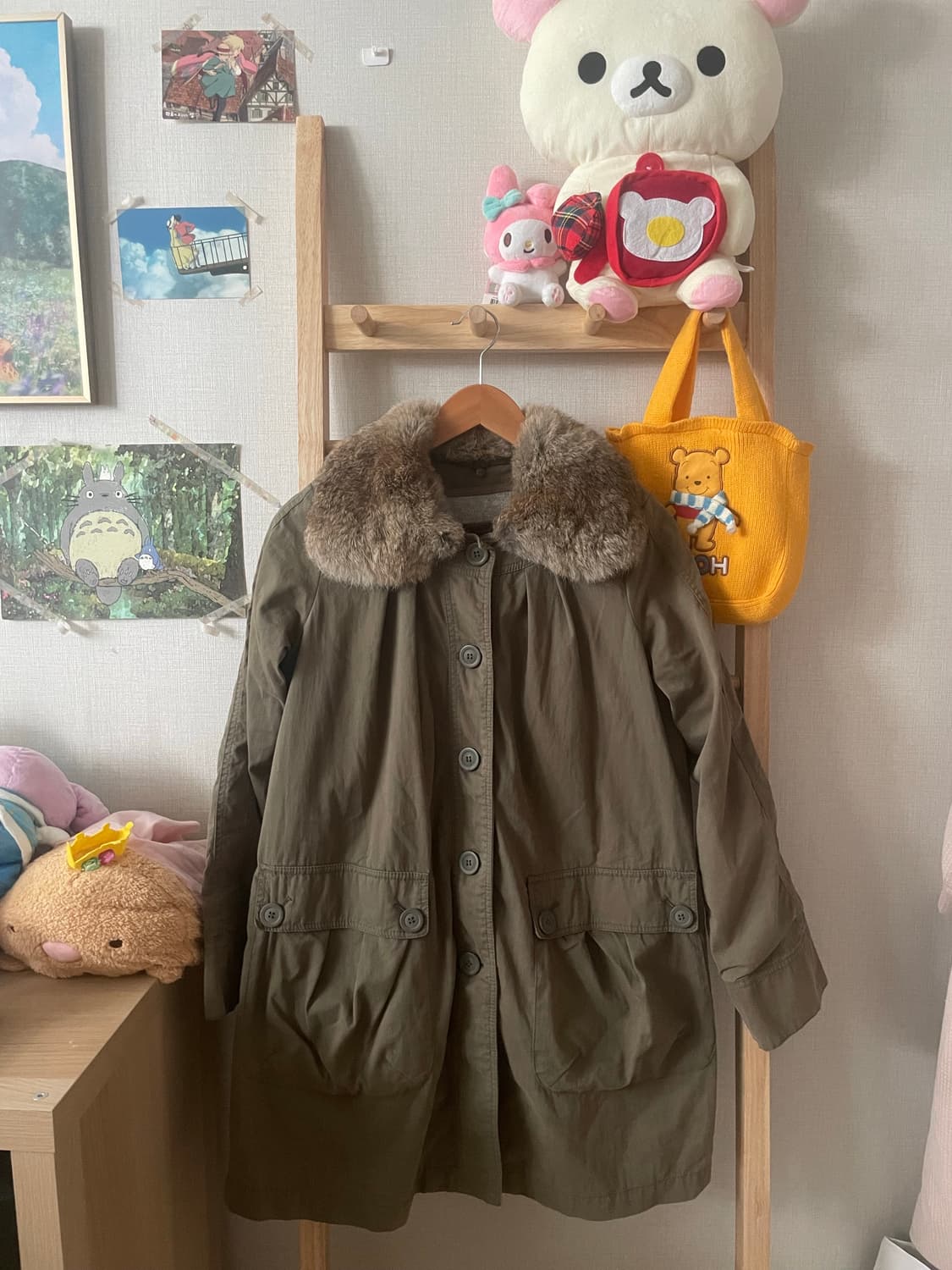 모리걸 빈티지 초코나무숲 퍼야상 set💚🤎 상품이미지2