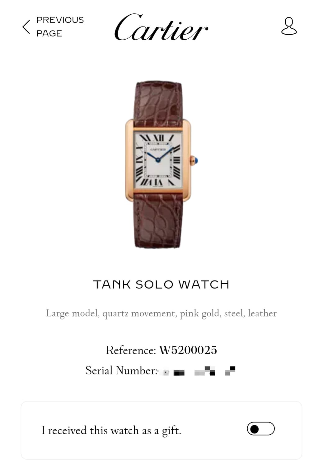 까르띠에 탱크 솔로 18K 로즈골드 라지 L 남성시계 2015년 상품이미지8