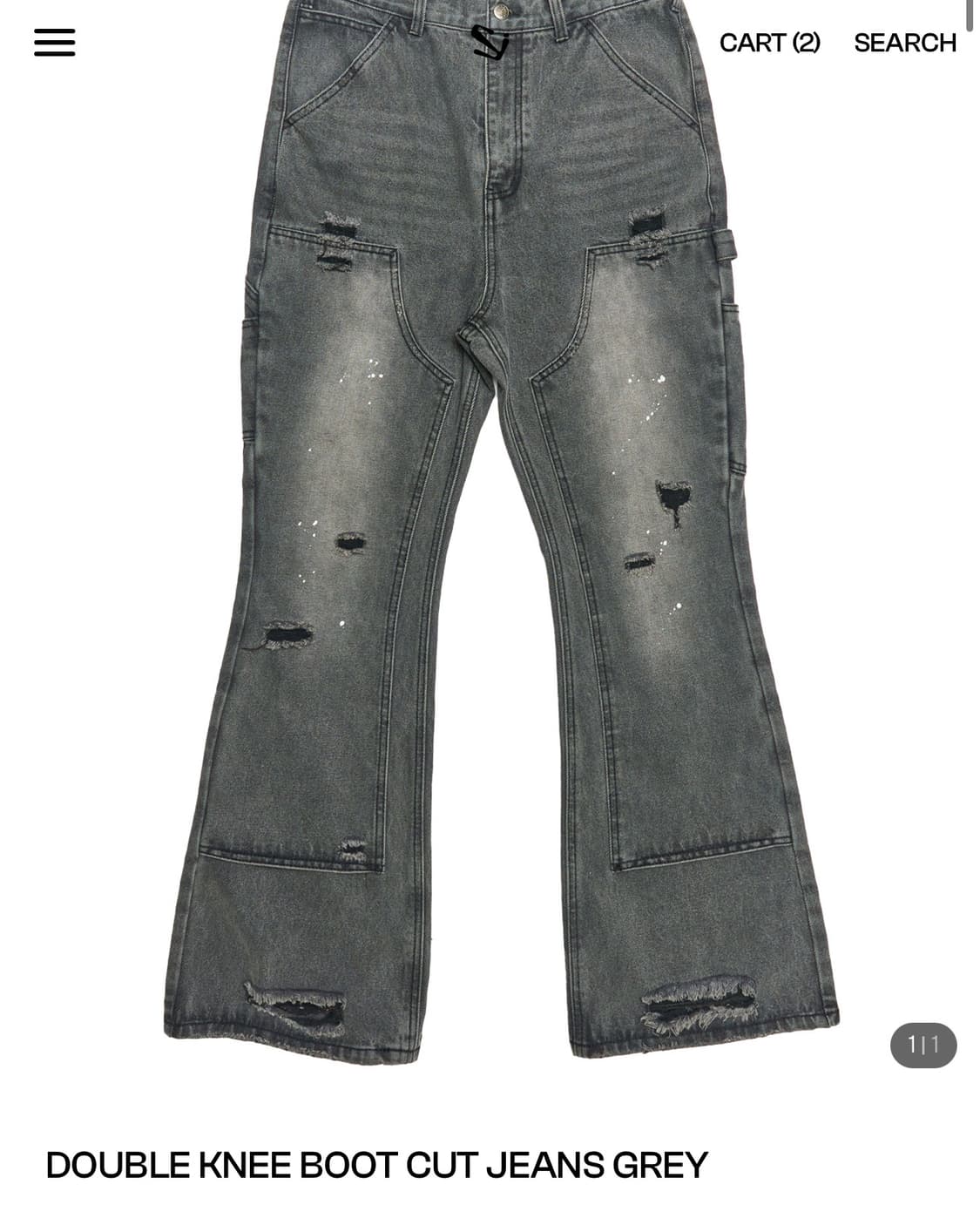 스키즘인듀싱 부츠컷 그레이 팬츠 L사이즈 판매 상품이미지1