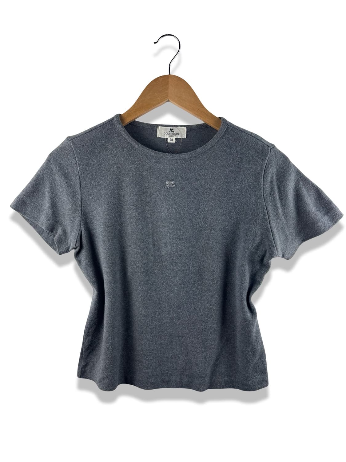 꾸레쥬 센터로고 딱붙티셔츠1887  상품이미지1