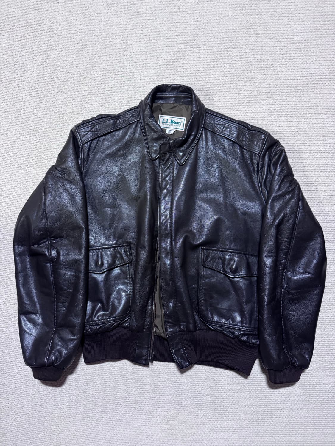 90s USA 엘엘빈 A-2 레더 자켓 42사이즈 상품이미지1