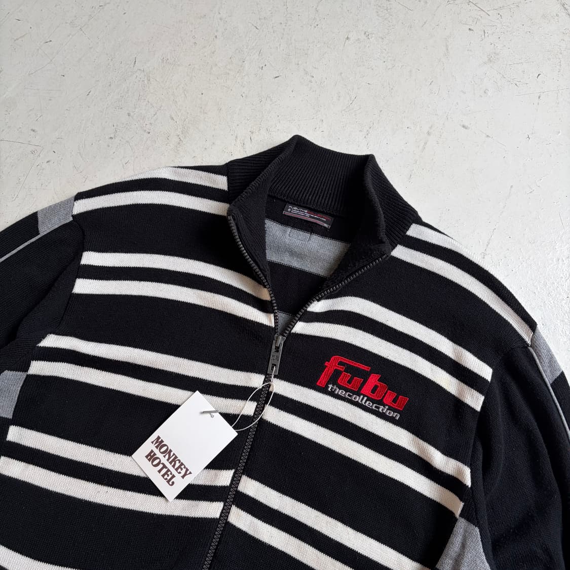 00s FUBU 후부 빈티지 니트집업 져지 XL 상품이미지5