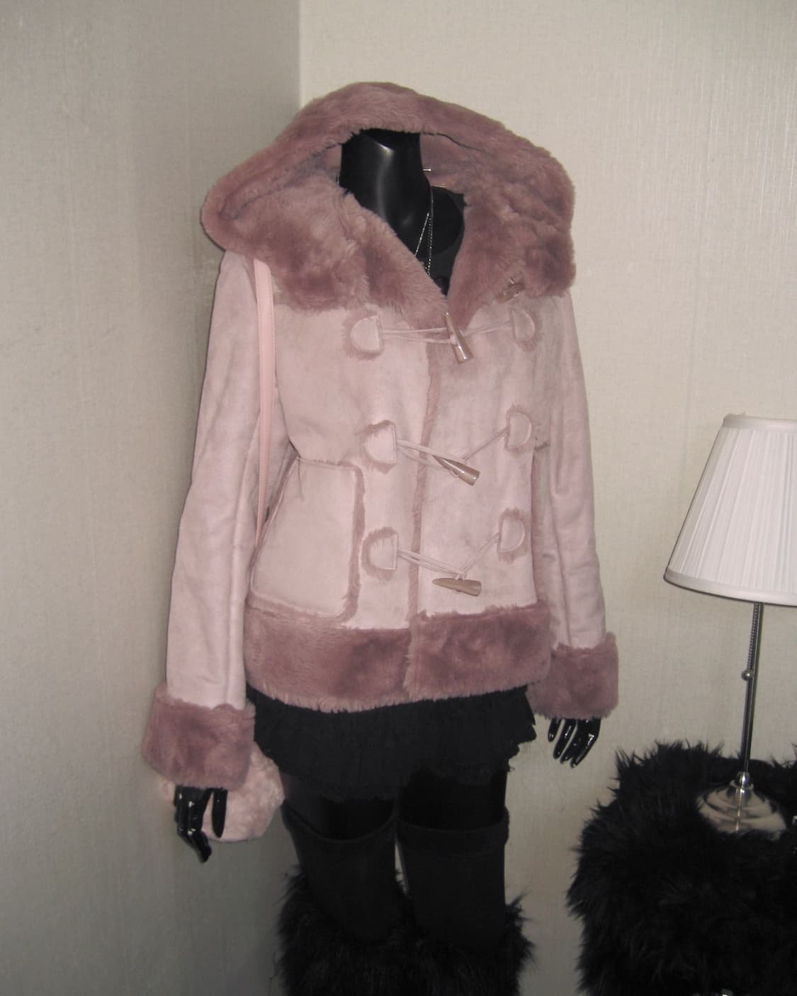 핑크 퍼 떡볶이 코트 퍼자켓 아우터 히메갸루 떡코 상품이미지4