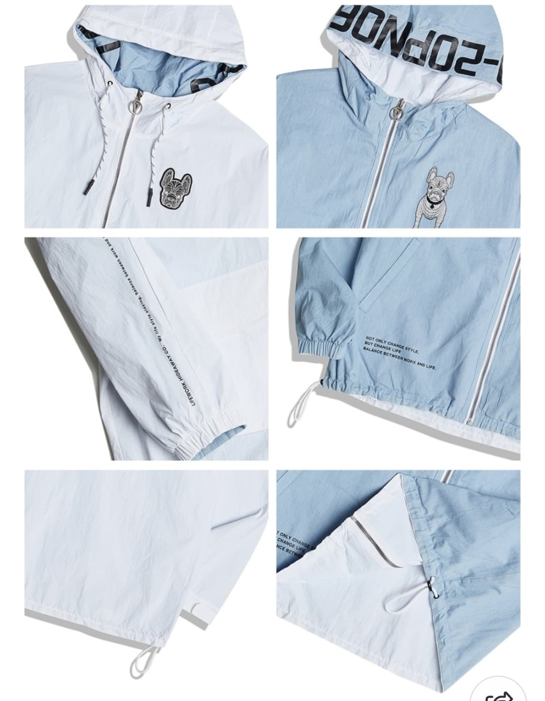 라이프워크 리버시블 바람막이 후드집업 점퍼 공용 상품이미지4