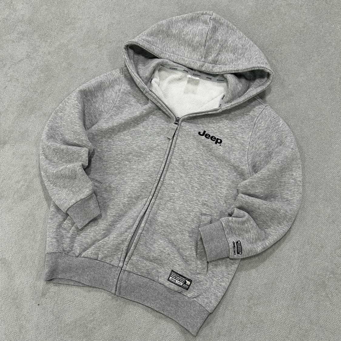 지프 그레이 kids 기모 후드집업  상품이미지1