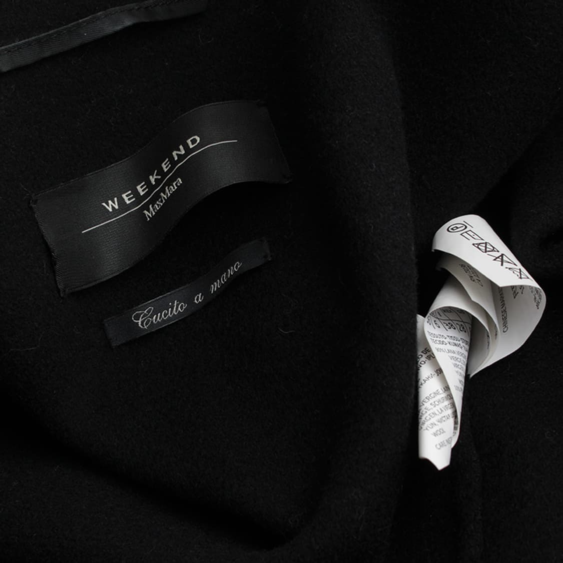 막스마라 위크엔드 블랙 울혼방 벨티드 롱 베스트 66 상품이미지3