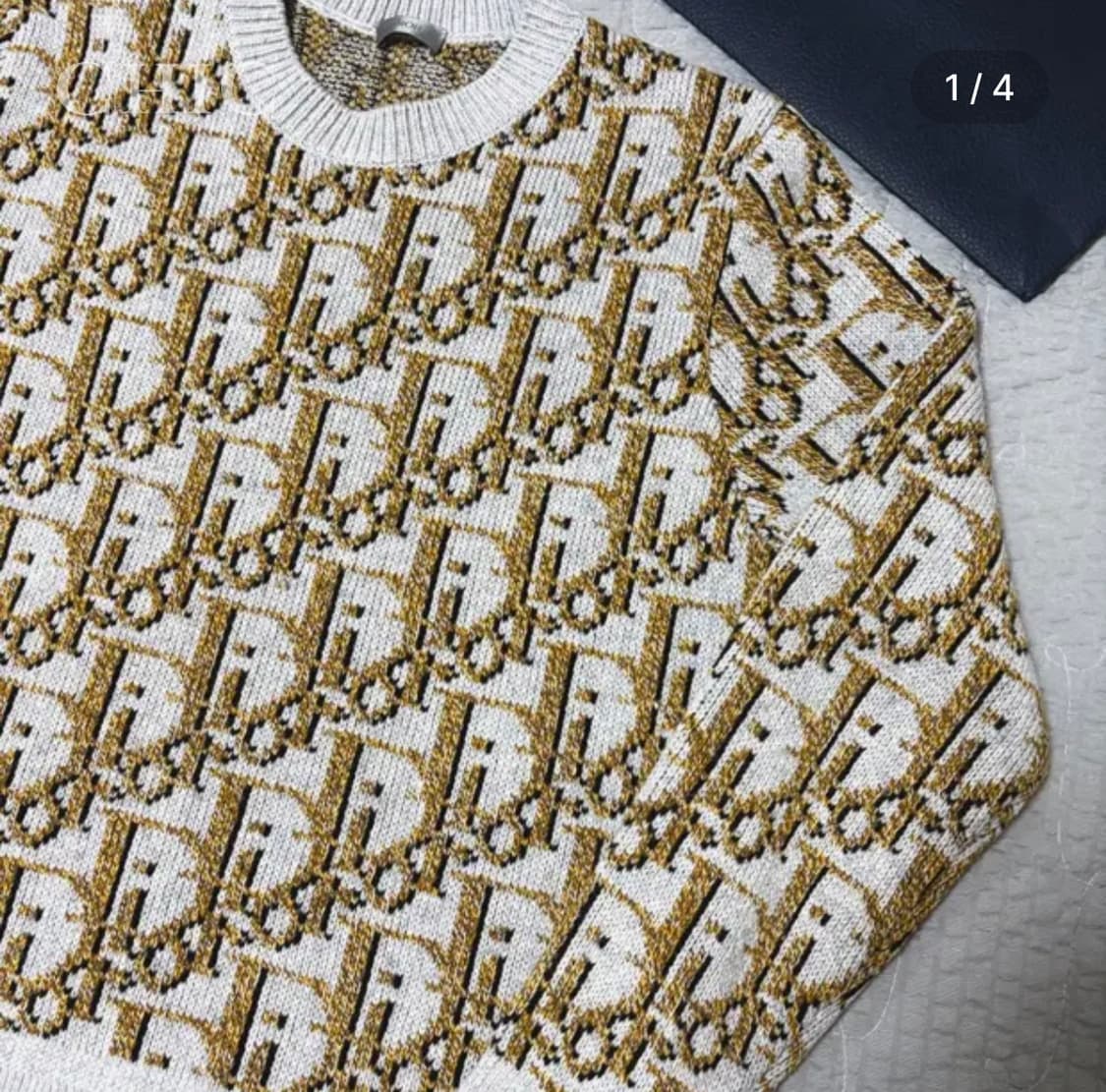 디올 오블리크 자카드 울 니트 스웨터 (베이지) 상품이미지1