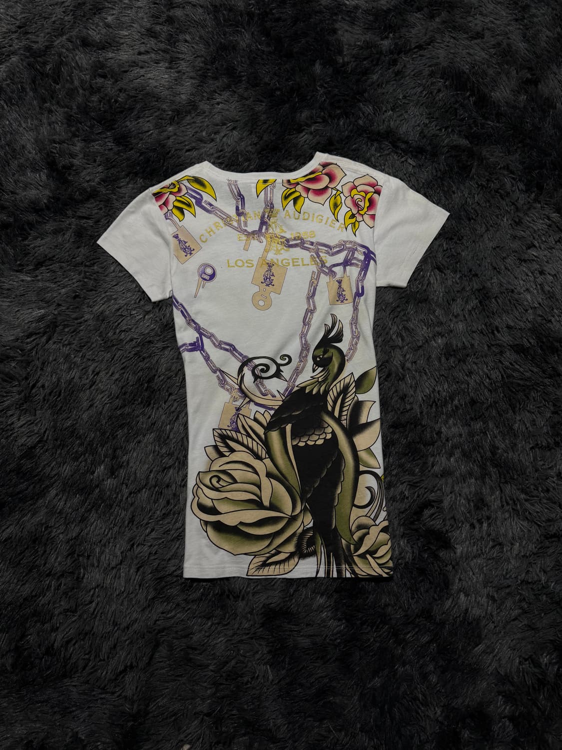 Ed Hardy 올드스쿨 공작새 프린팅&큐빅 반팔 상품이미지7