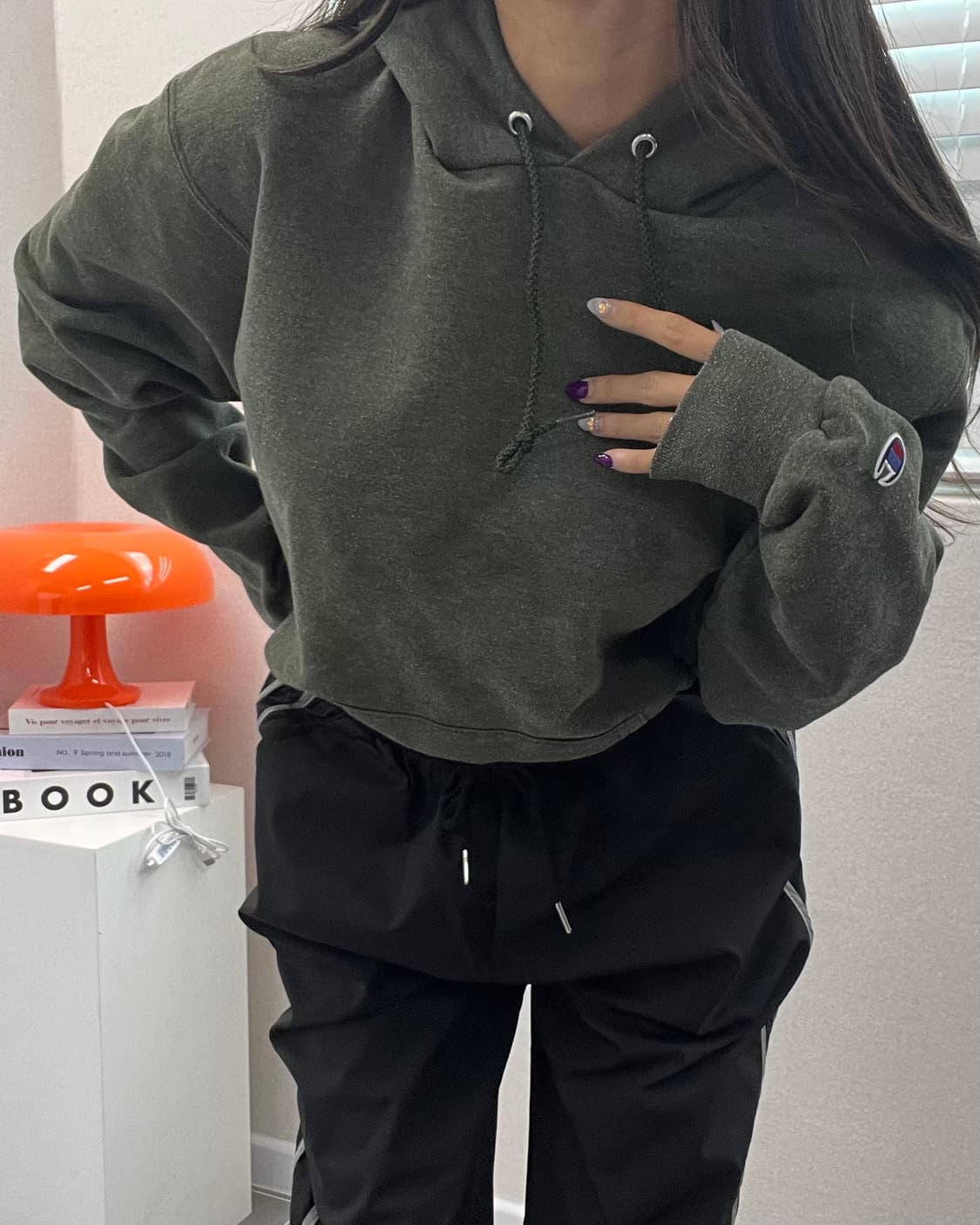(WOMEN)챔피온 크롭 후드-M784 상품이미지7
