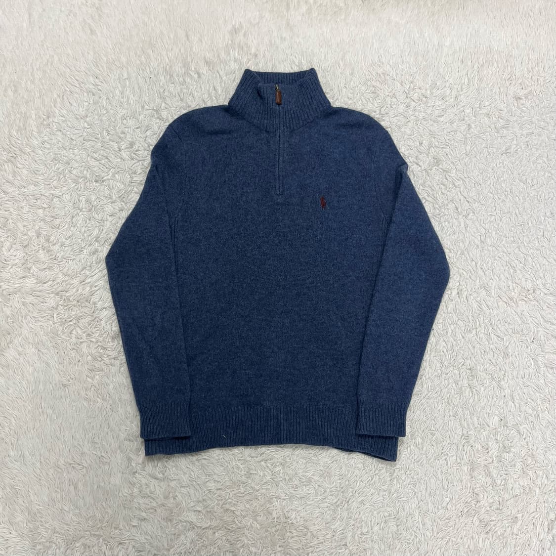 Polo lambswool half-zip blue knit 상품이미지4