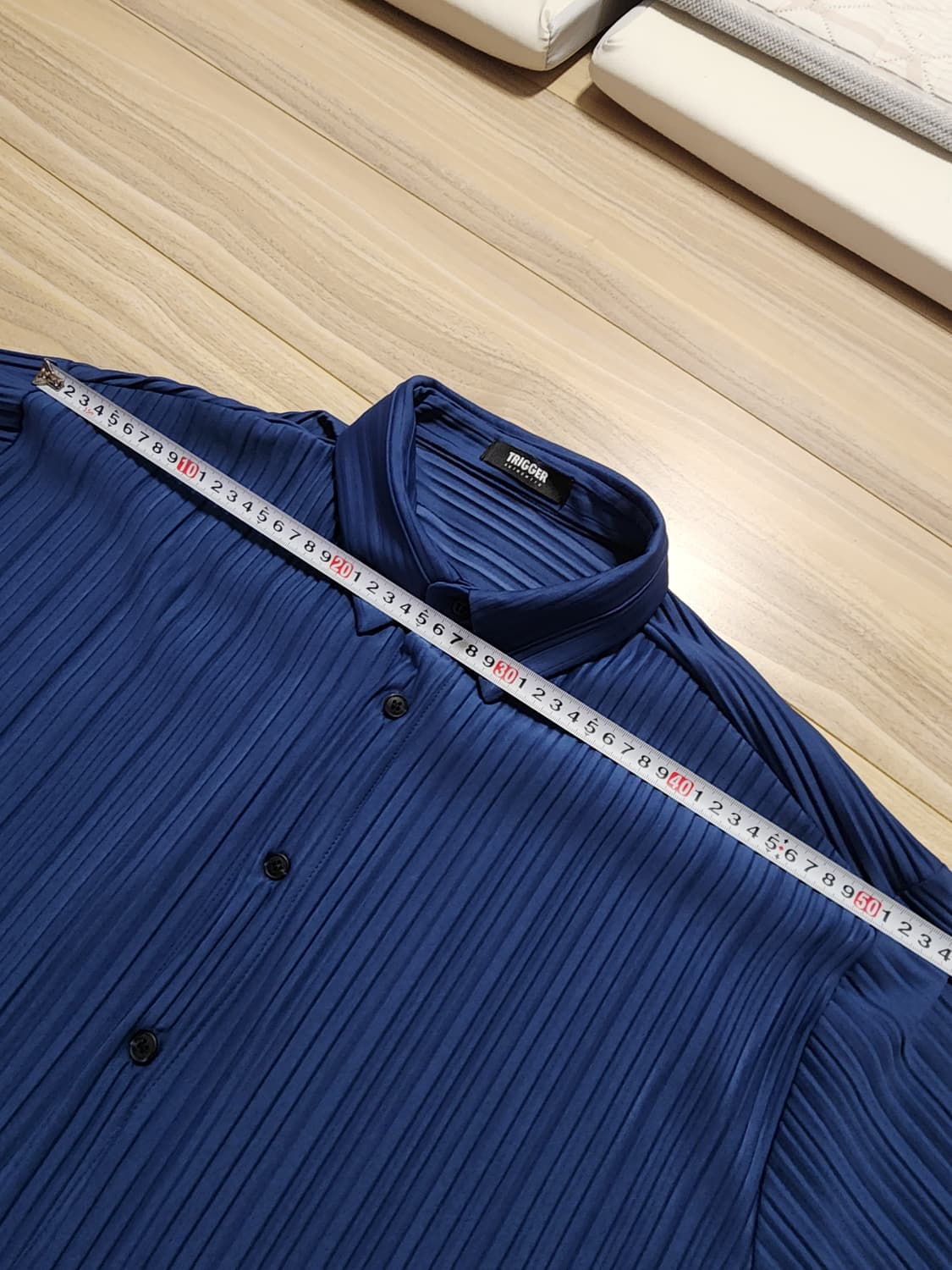 남성플리츠셔츠반바지세트셋업블루 상품이미지2