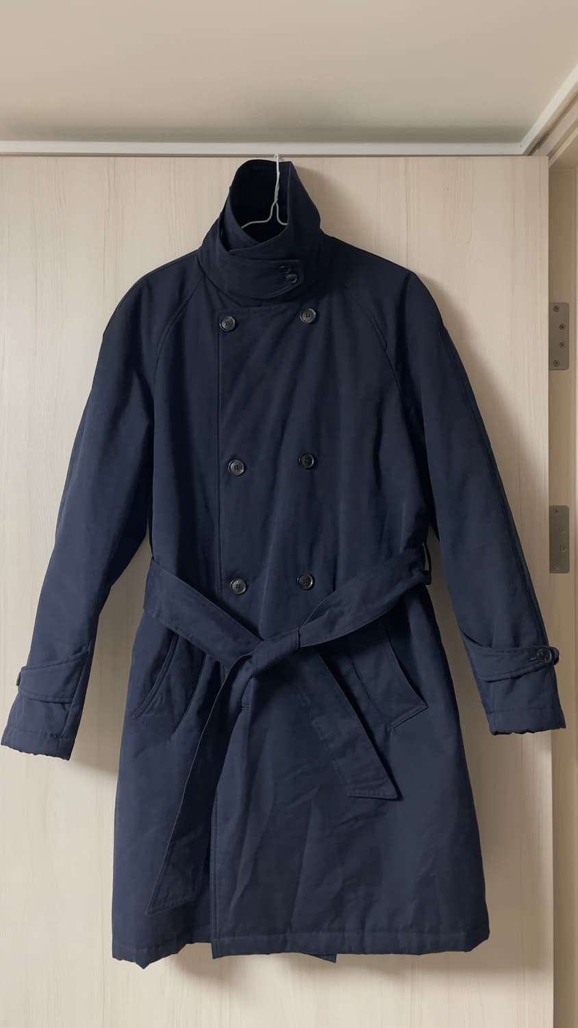 에스파이(ESFAI) 워밍 로브 패딩 코트 네이비 상품이미지1