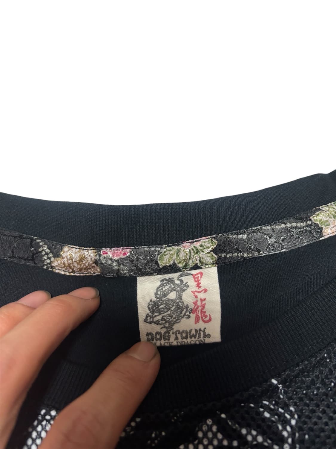 도그타운 Dogtown 블랙 드래곤 오리엔탈 메쉬 디테일 맨투맨 XL 상품이미지4