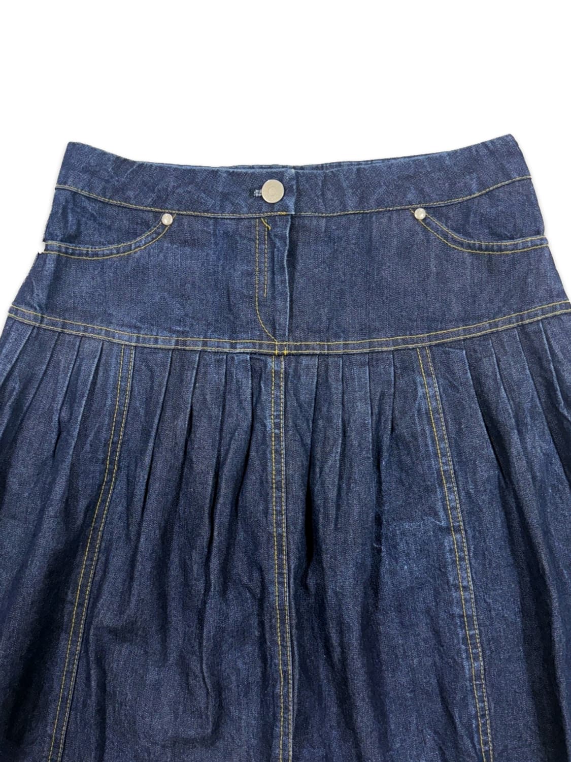 빈티지 데님 플리츠 미니 스커트 상품이미지3