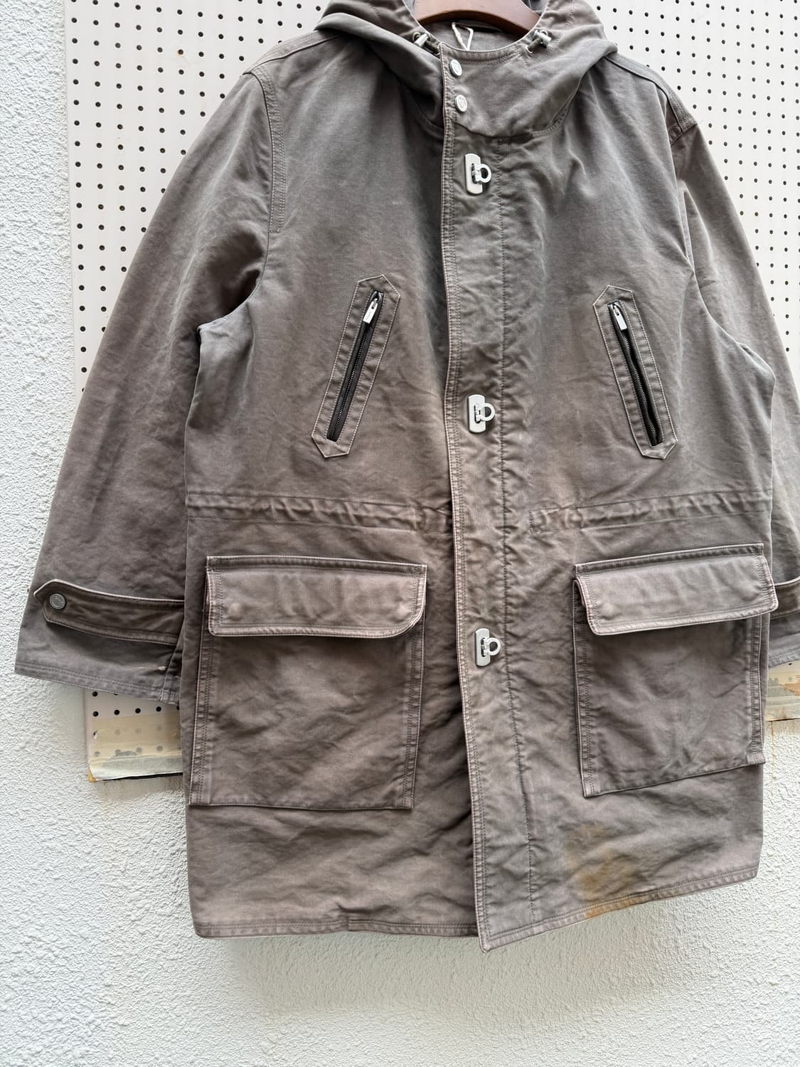 2000s SALVATORE FERRAGAMO 페레가모 몰스킨 후드파카 상품이미지5