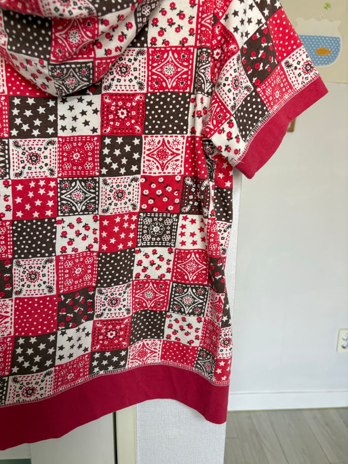 핑크-브라운 패치 후드 집업 상품이미지5