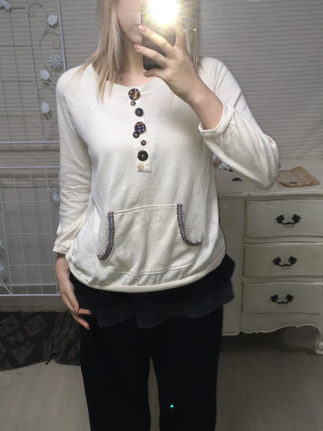 jpn vintage 아이보리 너드모리 버튼 포켓 티셔츠 상품이미지2