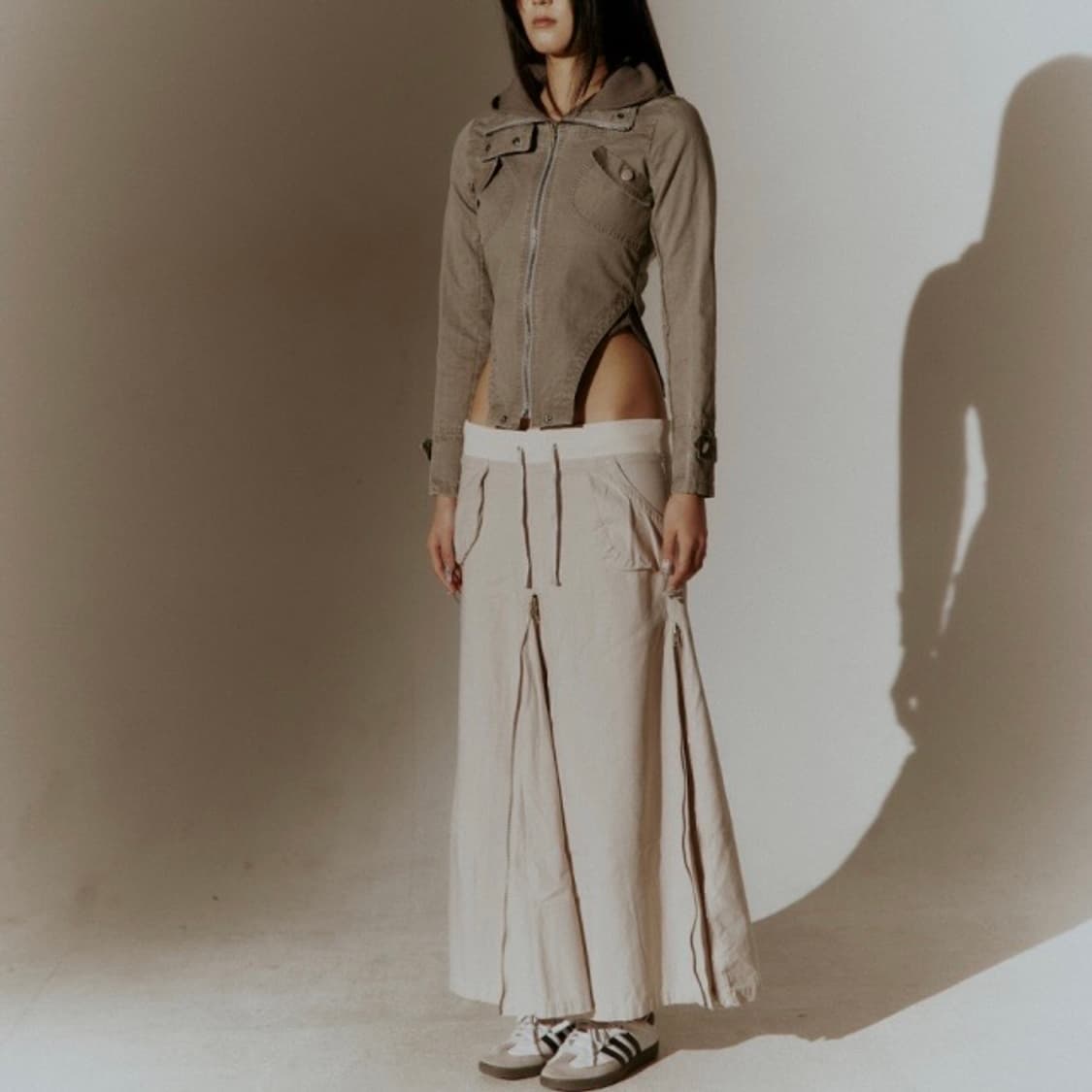 deepinblue 딥인블루 바디수트 자켓 워시드 카키 그레이 상품이미지5