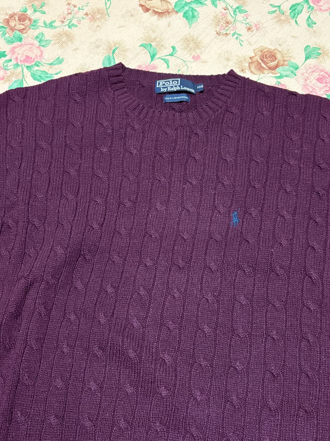 폴로 랄프로렌 퍼플 꽈배기 니트 상품이미지1