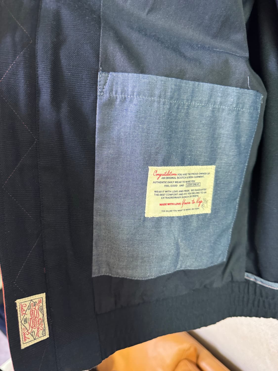 네덜란드 Scotch & Soda 남성 봄버 자켓 네이비 상품이미지8