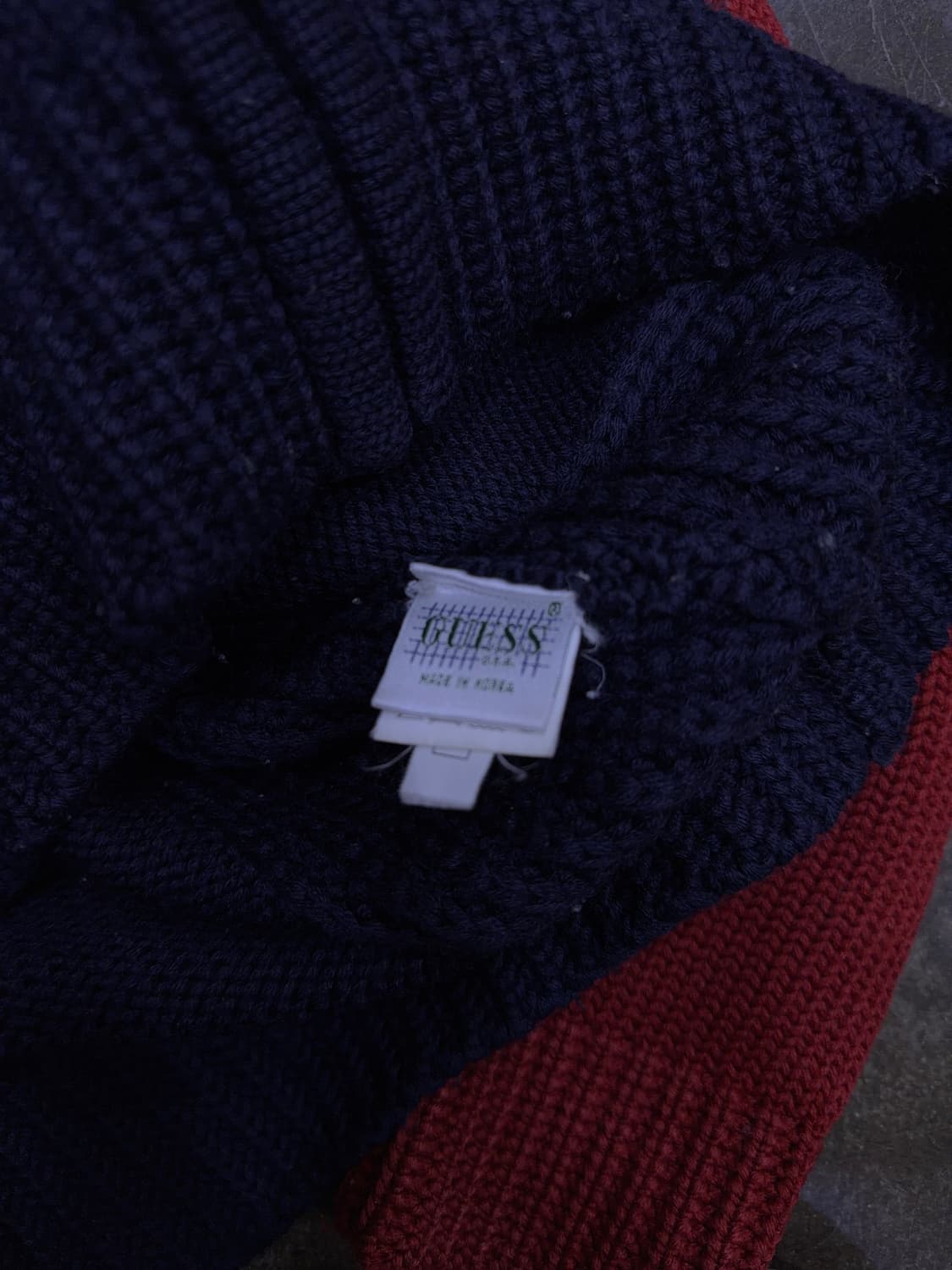 게스 진스 네이비 레드 집업 니트 가디건 자켓 95 상품이미지7