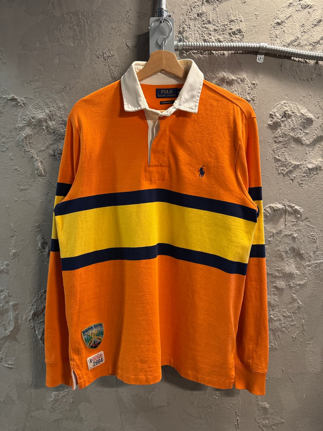 폴로 랄프로렌 스트라이프 럭비 셔츠 오렌지 M 상품이미지1