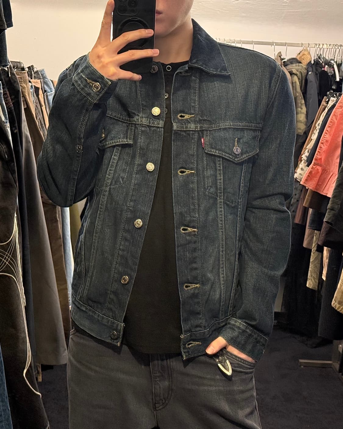 리바이스 중청 데님 워크 트러커 청 자켓 워싱 워시드 M 95 아메카지 상품이미지1