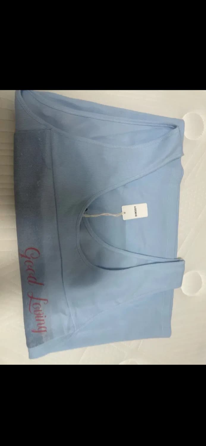 DIRDDY 하늘색 끈나시 Good Loving 프린팅 더디 상품이미지2