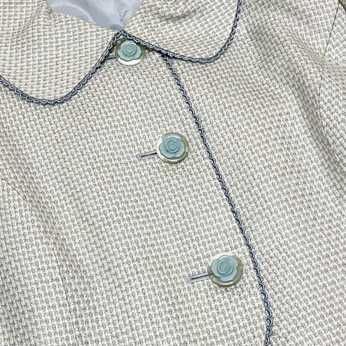 빈티지 ) 아이스블루 크롭 자켓 상품이미지3