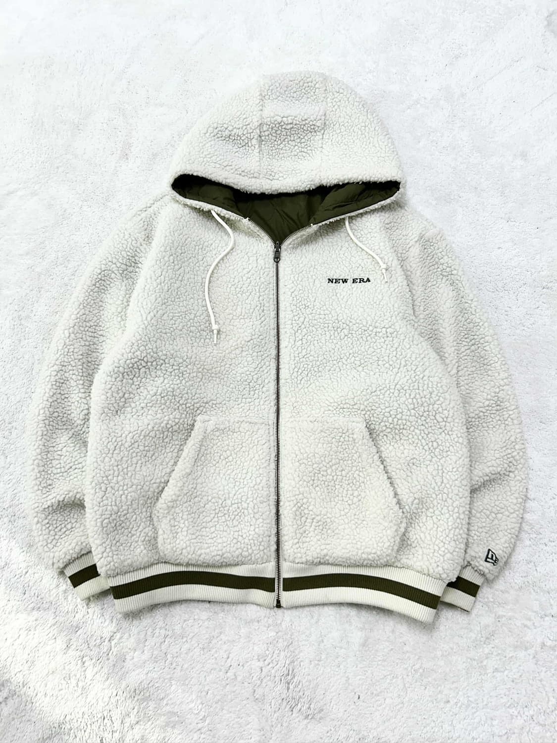 뉴에라 리버시블 카키 쉐르파 자켓 상품이미지5