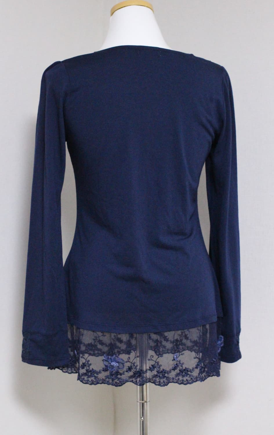 액시즈팜 갸루 레이스 셔링 플라워 큐빅 긴팔 티셔츠 상품이미지6