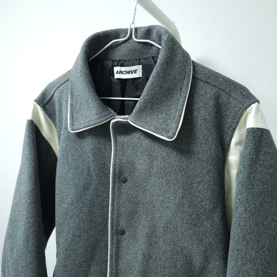 그레이 울 바시티 자켓 F 상품이미지3