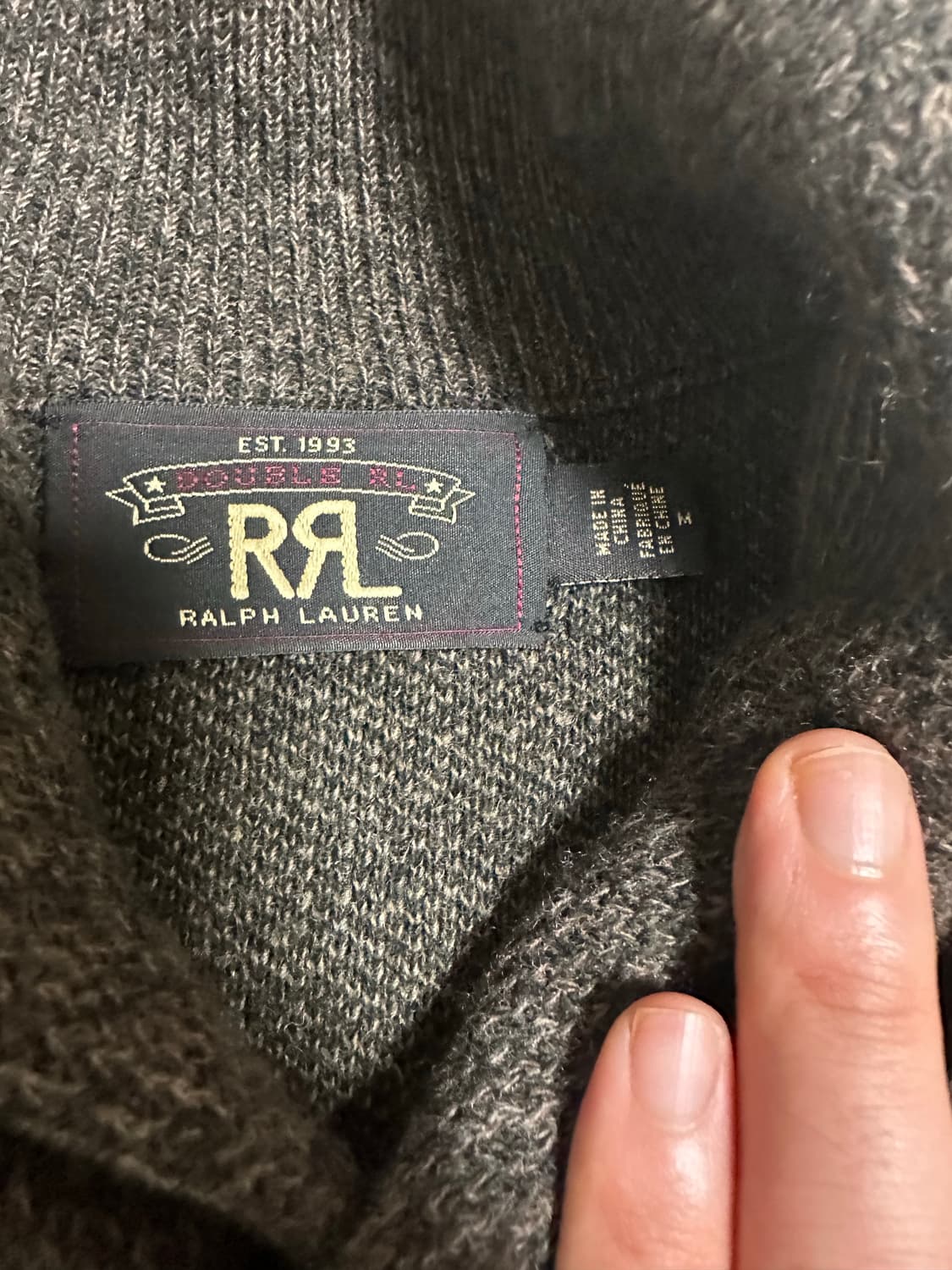 RRL 패치 헤링본 울 가디건 M 상품이미지4